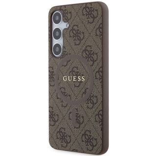 Guess GUHMS24MG4GFRW MagSafe Samsung Galaxy S24+ Plus bőr hátlap tok - barna