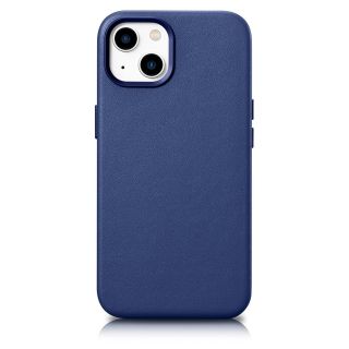 iCarer MagSafe iPhone 14 bőr hátlap tok - kék