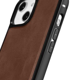 iCarer Oil Wax MagSafe iPhone 14 bőr hátlap tok - barna