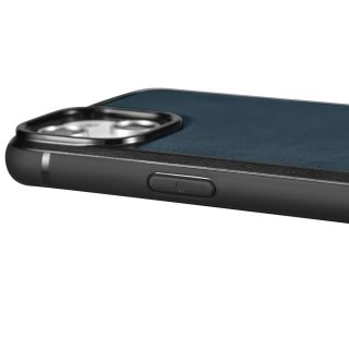 iCarer Oil Wax MagSafe iPhone 14 Pro Max bőr hátlap tok - kék