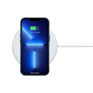 iCarer Oil Wax Premium MagSafe iPhone 14 Pro bőr hátlap tok - kék