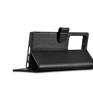 iCarer Wallet Samsung Galaxy S23 Ultra kinyitható bőr tok - fekete