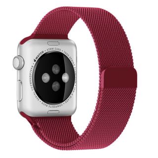 iKi Apple Watch 41mm / 40mm / 38mm milánói fém szíj - pink