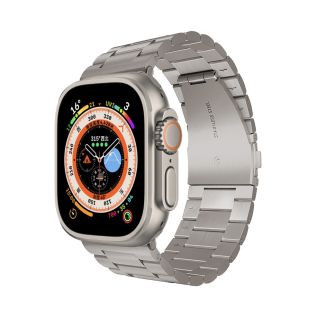 iKi Apple Watch 45mm / 44mm / 42mm / Ultra 49mm fém szíj - titán