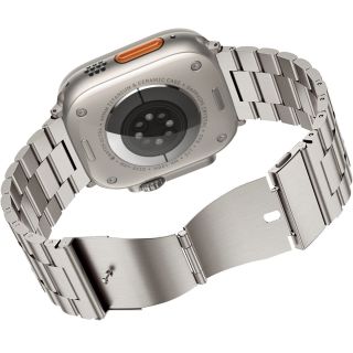 iKi Apple Watch 45mm / 44mm / 42mm / Ultra 49mm fém szíj - titán