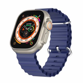 iKi Apple Watch 45mm / 44mm / 42mm / Ultra 49mm Óceán szilikon szíj - kék