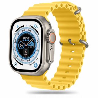 iKi Apple Watch 45mm / 44mm / 42mm / Ultra 49mm Óceán szilikon szíj - sárga