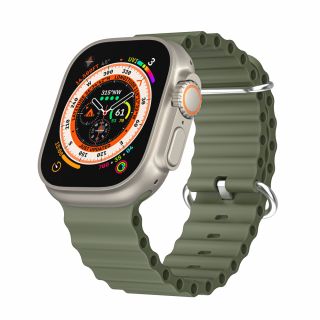 iKi Apple Watch 45mm / 44mm / 42mm / Ultra 49mm Óceán szilikon szíj - zöld
