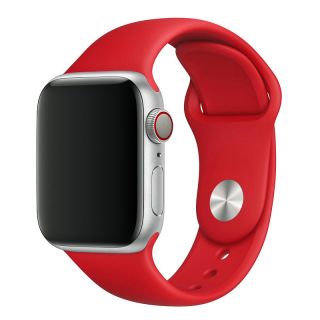 iKi Apple Watch 45mm / 44mm / 42mm / Ultra 49mm Sport szilikon szíj - piros