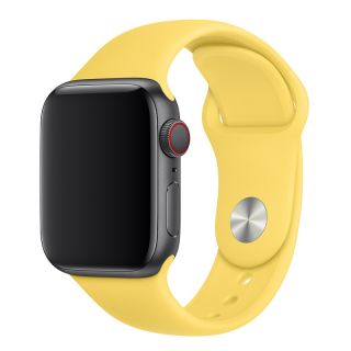 iKi Apple Watch 45mm / 44mm / 42mm / Ultra 49mm Sport szilikon szíj - sárga