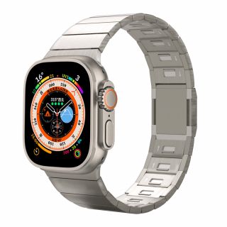 iKi Apple Watch Ultra 49mm láncszemes fém szíj - titán