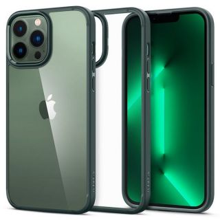A rugalmas anyagú, zöld színű Spigen Ultra Hybrid iPhone 13 Pro szilikon ütésálló hátlap tok megfelelő védelemet biztosít a fizikai sérülésekkel szemben.