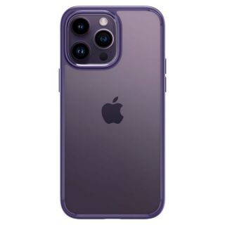 Az átlátszó extravagáns lila színű  Spigen Ultra Hybrid iPhone 14 kemény hátlap tok előnyös funkcióival támogatja a telefon biztonságos hétköznapi használatát.