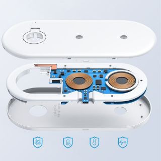Joyroom JR-A27 3in1 MagSafe iPhone + Apple Watch + AirPods Qi vezeték nélküli töltő állvány - fehér