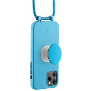 Just Elegance PopGrip iPhone 11 Pro szilikon hátlap tok + nyakpánt + fogantyú - kék