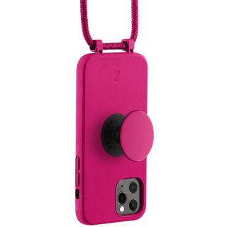 Just Elegance PopGrip iPhone 11 Pro szilikon hátlap tok + nyakpánt + fogantyú - rózsaszín