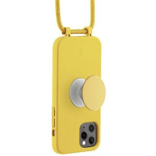 Just Elegance PopGrip iPhone 11 Pro szilikon hátlap tok + nyakpánt + fogantyú - sárga
