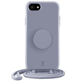 Just Elegance PopGrip iPhone SE (2022/2020) / 8 / 7 szilikon hátlap tok + nyakpánt + fogantyú - lila