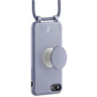 Just Elegance PopGrip iPhone SE (2022/2020) / 8 / 7 szilikon hátlap tok + nyakpánt + fogantyú - lila