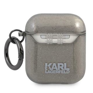 Karl Lagerfeld AirPods 1 / 2 csillámos kemény tok - fekete