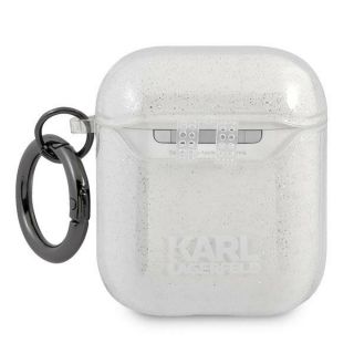 Karl Lagerfeld AirPods 1 / 2 csillámos kemény tok - ezüst