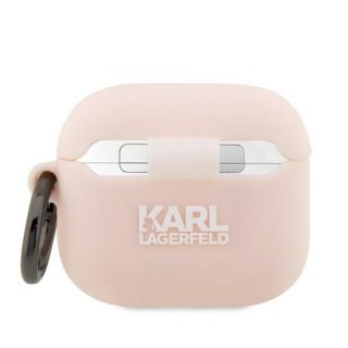 Karl Lagerfeld KLA3RUNCHP AirPods 3 szilikon tok + karabíner - rózsaszín