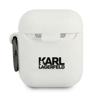 Karl Lagerfeld AirPods 1 / 2 szilikon tok - fehér / Choupette