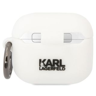 Karl Lagerfeld KLA3HNKCTGT Apple AirPods 3 szilikon tok + karabíner - fehér