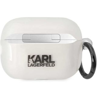 Karl Lagerfeld KLAP2HNCHTCT AirPods Pro 2 szilikon tok + karabíner - átlátszó