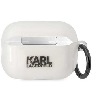 Karl Lagerfeld KLAP2HNIKTCT AirPods Pro 2 szilikon tok + karabíner - átlátszó