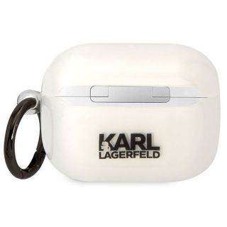 Karl Lagerfeld KLAPHNCHTCT Apple AirPods Pro 1 szilikon tok + karabíner - átlátszó