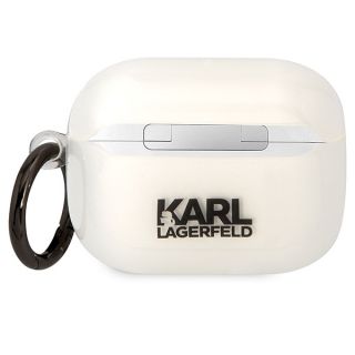 Karl Lagerfeld KLAPHNIKTCT Apple AirPods Pro 1 szilikon tok + karabíner - átlátszó
