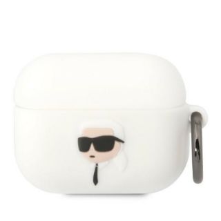 Karl Lagerfeld KLAPRUNIKH Apple AirPods Pro 1 szilikon tok + karabíner - fehér