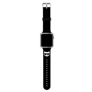 Karl Lagerfeld KLAWLSLCK Apple Watch 45mm / 44mm / 42mm szilikon szíj mintás - fekete