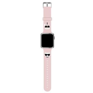 Karl Lagerfeld KLAWLSLCKP Apple Watch 45mm / 44mm / 42mm szilikon szíj mintás - rózsaszín