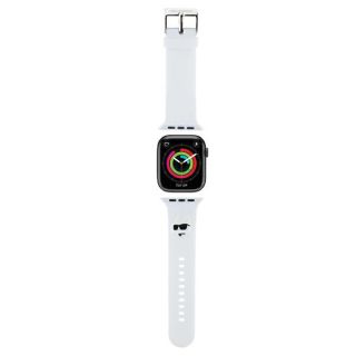 Karl Lagerfeld KLAWLSLCNH Apple Watch 45mm / 44mm / 42mm / Ultra 49mm szilikon szíj - fehér