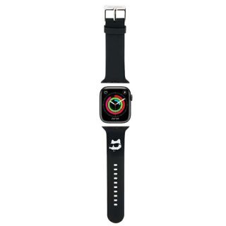 Karl Lagerfeld KLAWLSLCNK Apple Watch 45mm / 44mm / 42mm / Ultra 49mm szilikon szíj - fekete
