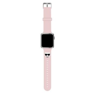 Karl Lagerfeld KLAWLSLCP Apple Watch 45mm / 44mm / 42mm szilikon szíj mintás - rózsaszín