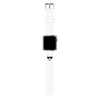 Karl Lagerfeld KLAWLSLCW Apple Watch 45mm / 44mm / 42mm szilikon szíj mintás - fehér