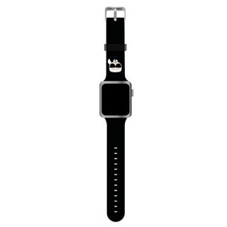 Karl Lagerfeld KLAWLSLKK Apple Watch 45mm / 44mm / 42mm szilikon szíj mintás - fekete