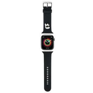 Karl Lagerfeld KLAWLSLKNK Apple Watch 45mm / 44mm / 42mm / Ultra 49mm szilikon szíj - fekete