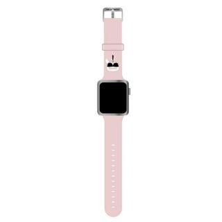 Karl Lagerfeld KLAWLSLKP Apple Watch 45mm / 44mm / 42mm szilikon szíj mintás - rózsaszín