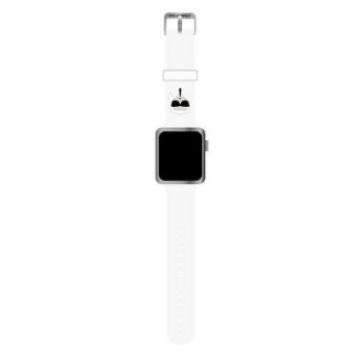 Karl Lagerfeld KLAWLSLKW Apple Watch 45mm / 44mm / 42mm szilikon szíj mintás - fehér