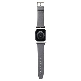 Karl Lagerfeld KLAWMSAKLHPG Apple Watch 41mm / 40mm / 38mm bőr szíj - ezüst
