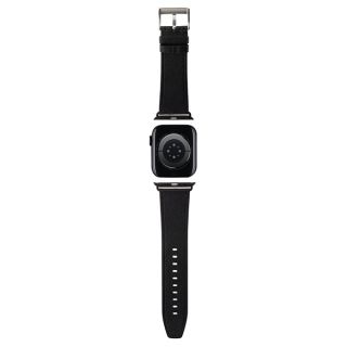 Karl Lagerfeld KLAWMSAKLHPK Apple Watch 41mm / 40mm / 38mm bőr szíj - fekete