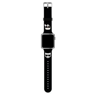 Karl Lagerfeld KLAWMSLCKK Apple Watch 41mm / 40mm / 38mm szilikon szíj mintás - fekete