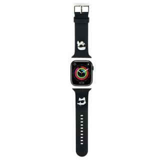 Karl Lagerfeld KLAWMSLKCNK Apple Watch 41mm / 40mm / 38mm szilikon szíj - fekete