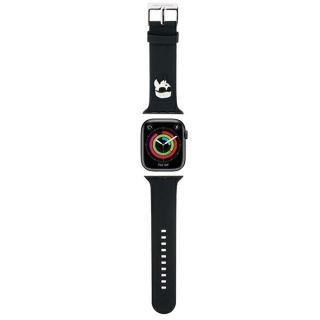 Karl Lagerfeld KLAWMSLKNK Apple Watch 41mm / 40mm / 38mm szilikon szíj - fekete