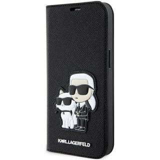 Karl Lagerfeld KLBKP14XSANKCPK iPhone 14 Pro Max kinyitható bőr hátlap tok - fekete