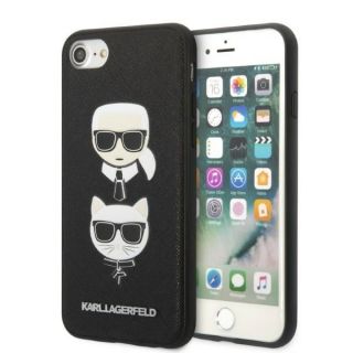 Karl Lagerfeld KLHCI8SAKICKCBK iPhone SE (2022/2020) / 8 / 7 bőr hátlap tok - fekete